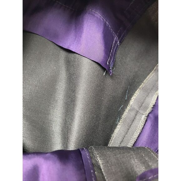 ETRO Pants US 6 IT 42 Purple Sheen Wool Nylon Blend Zip Pockets Button Italy - Picture 6 of 6